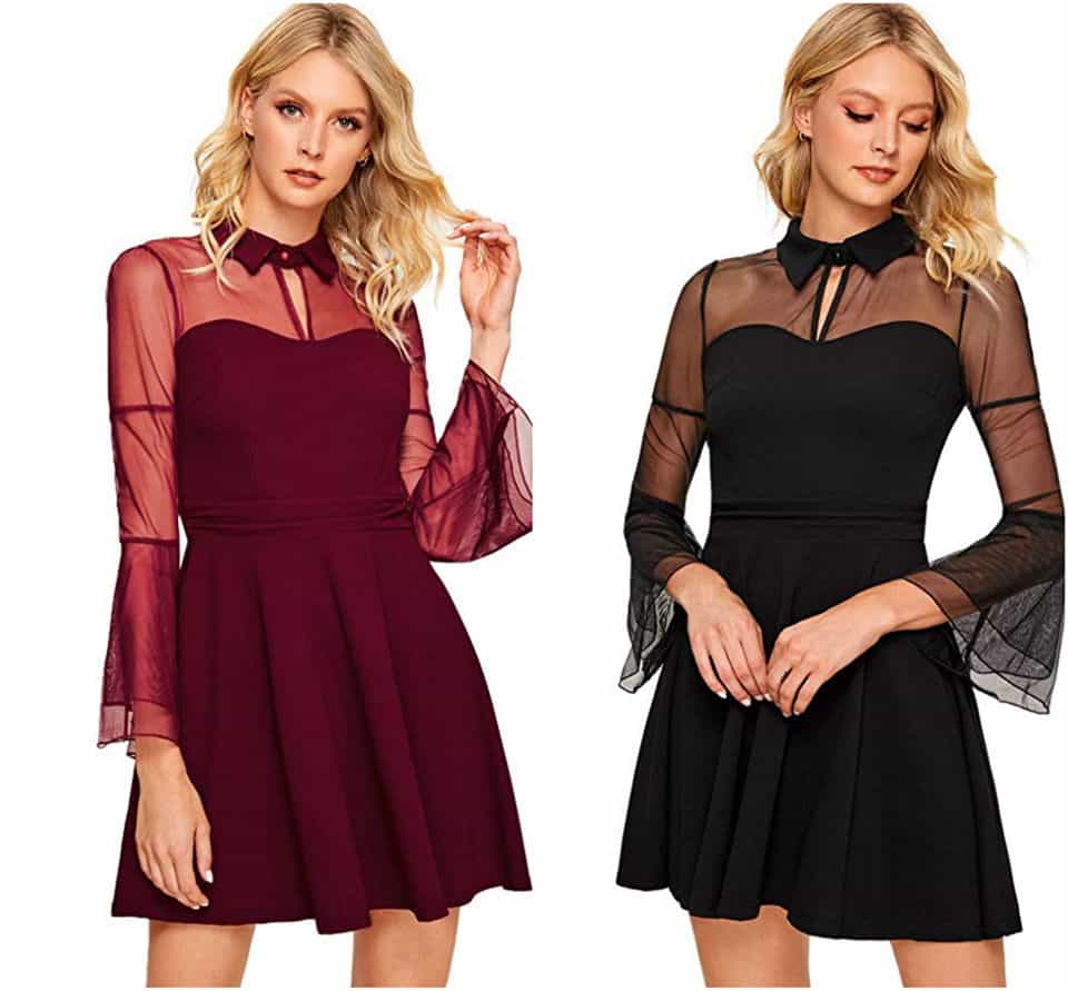 Romwe Women's Vintage Dresses Solid Color Punk Party Gothic Rockabilly Swing Dresses for $7.80 w/code