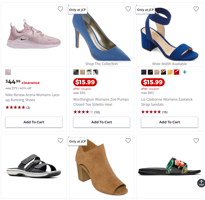 Up to 65% Off Women’s Shoes at JCPenney (Sandals From Just $11.99!)
