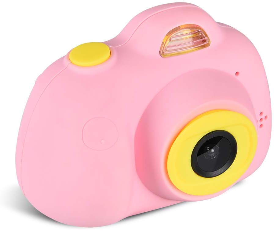 Kids Camera Video Recorder Anti-Dropping Dual Camera Kids Toy with 16G TF/Micro SD Card (Pink) for 