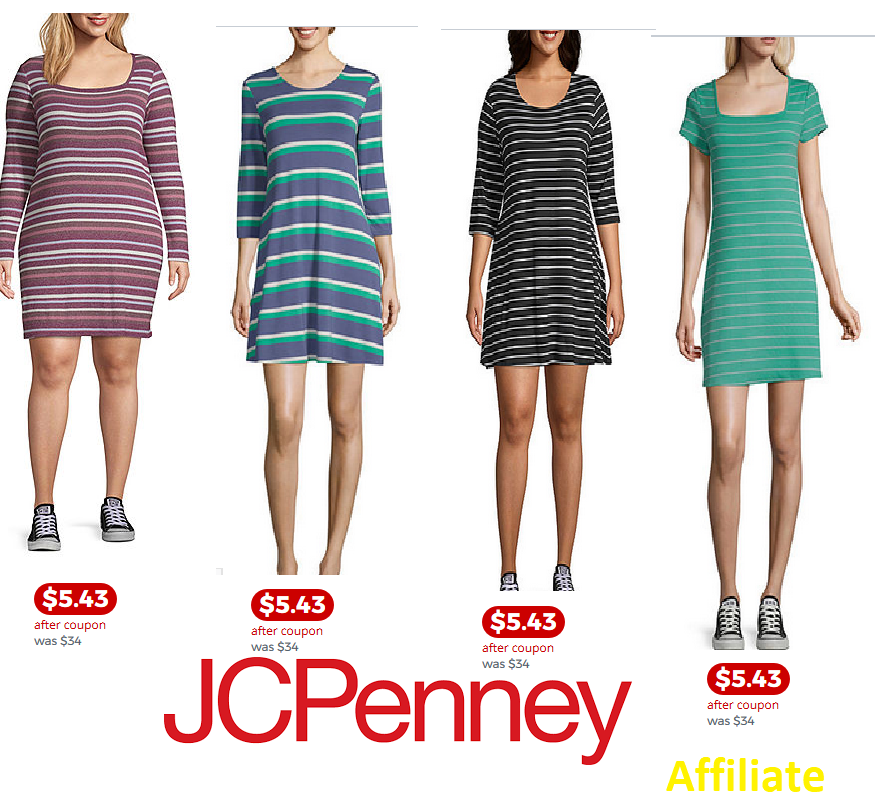 JCPenny : Arizona Long Sleeve Striped Bodycon Dress-Juniors for $5.43 after coupon