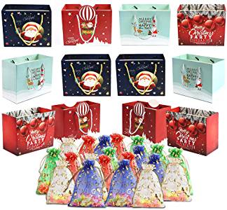32Pcs Christmas Gifts Wrapping Set with 12PCs Kraft Paper Gifts for $8.41 w/code
