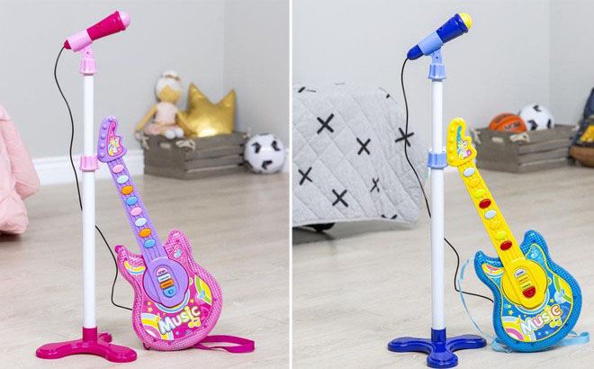 Kids 19-Inch Musical Guitar and Mic Stand ONLY $19.99 (Reg $36) + FREE Shipping