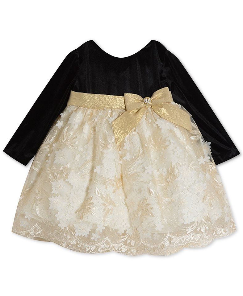 Rare Editions Baby Girls Velvet & Embroidered-Skirt Dress for  $28.00 (Reg $70.00) | BlackFriday Price