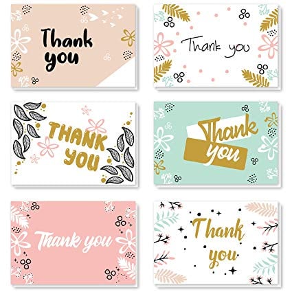 48 Pack Bulk Thank You Notes with Envelopes, 4 x 6 Inch Blank Greeting Cards for $6.99 w/code