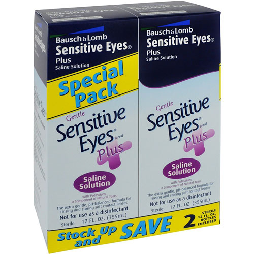 2-Pack Bausch & Lomb Sensitive Eyes Saline ONLY $4.88 ($2.44/each)