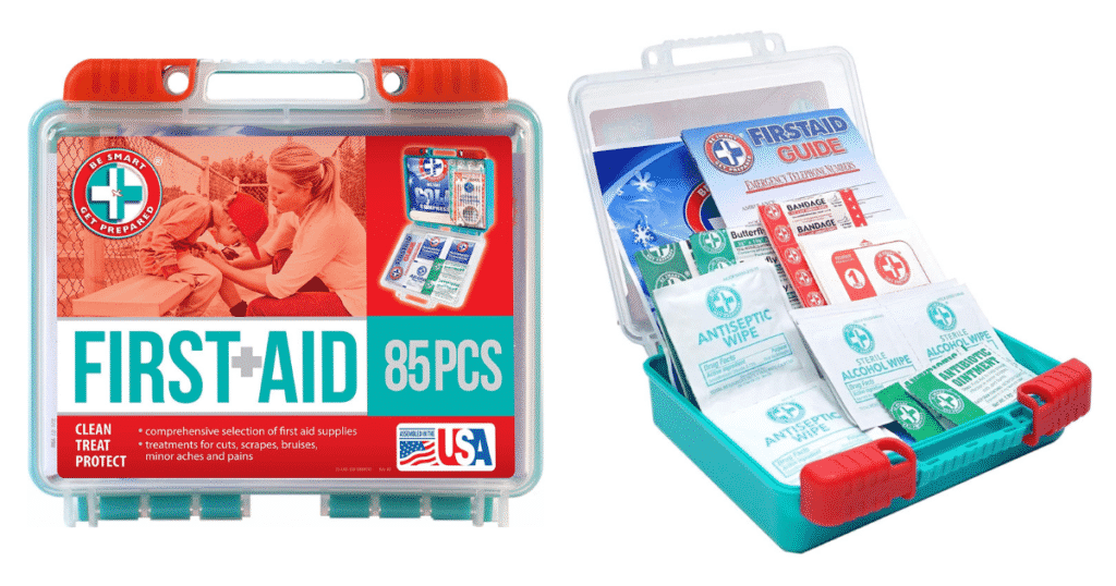 85 Piece First Aid Kit In Durable Plastic Case for $6.65 at Amazon