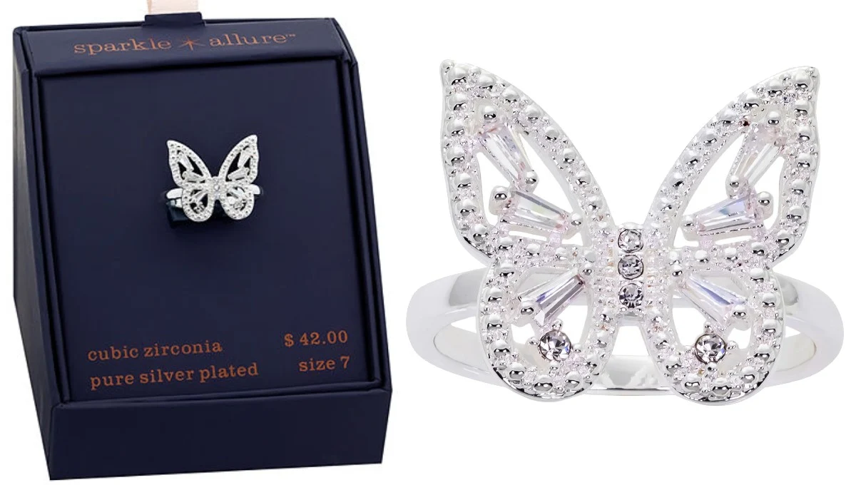 Butterfly Sparkle Cubic Zirconia Ring ONLY $10.08 (Reg $42)