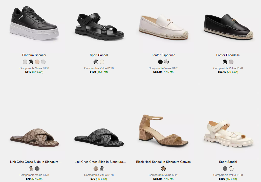 Shoes and Sandals on Sale at Coach OLutlet