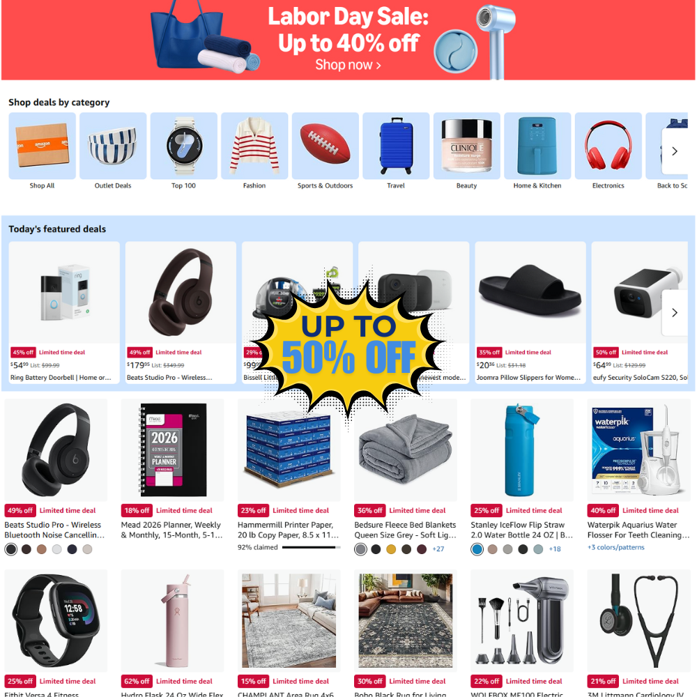 Labor Day Sale: 50% Off Without Coupon at DealsFinders.com