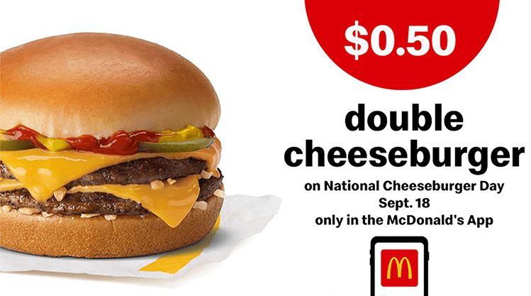 McDonald’s Double Cheeseburger Deal: 50¢ on National Cheeseburger Day
