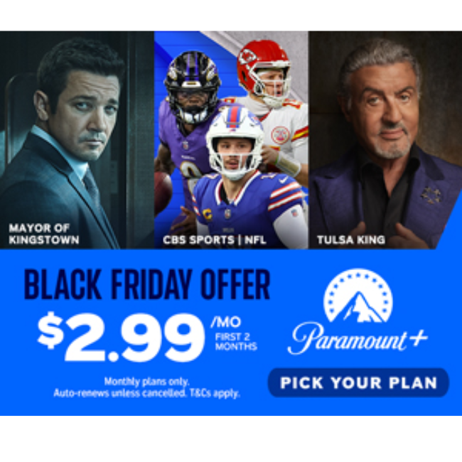 Paramount+ Black Friday Deal: 2 Months for $2.99/Month