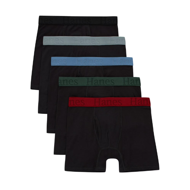 SuperSoft Boxer Brief Underwear, Black, 5-Pack $7 ($15.48)
