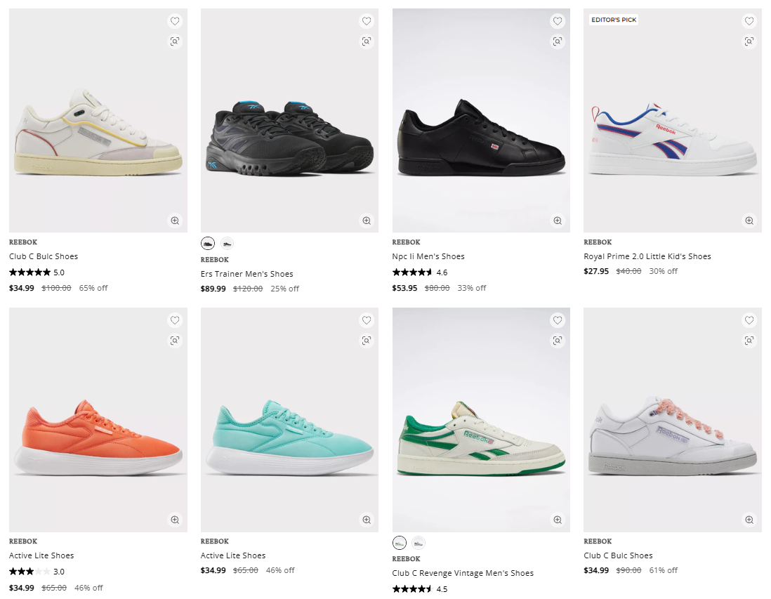 Reebok Shoes Doorbuster Deal: Save 65% at Shop Simon from $39.99