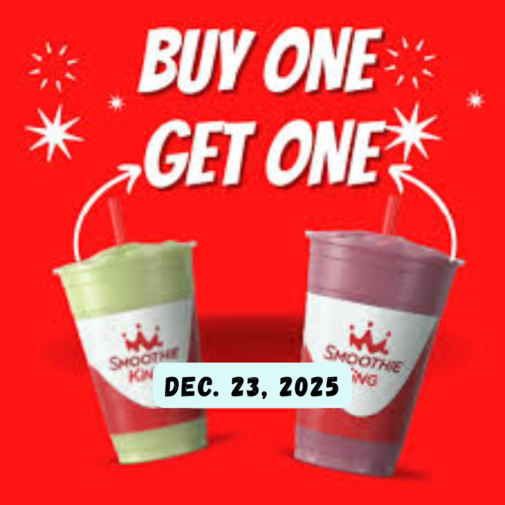 Smoothie King BOGO Deal: Buy One Get One Free on Dec 23