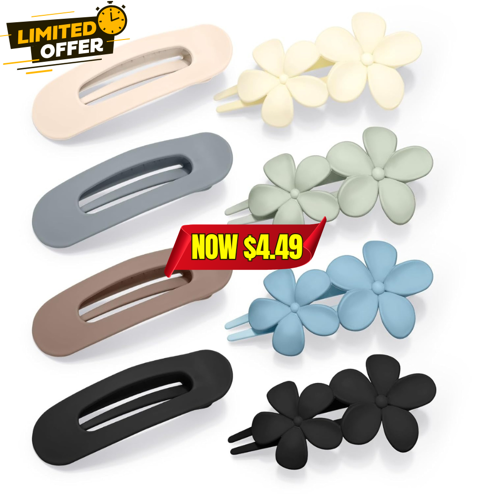 Obeoby 8 PCS Flat Hair Clips