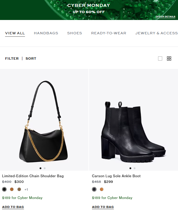 Tory Burch Cyber Monday Sale: Up to 60% Off