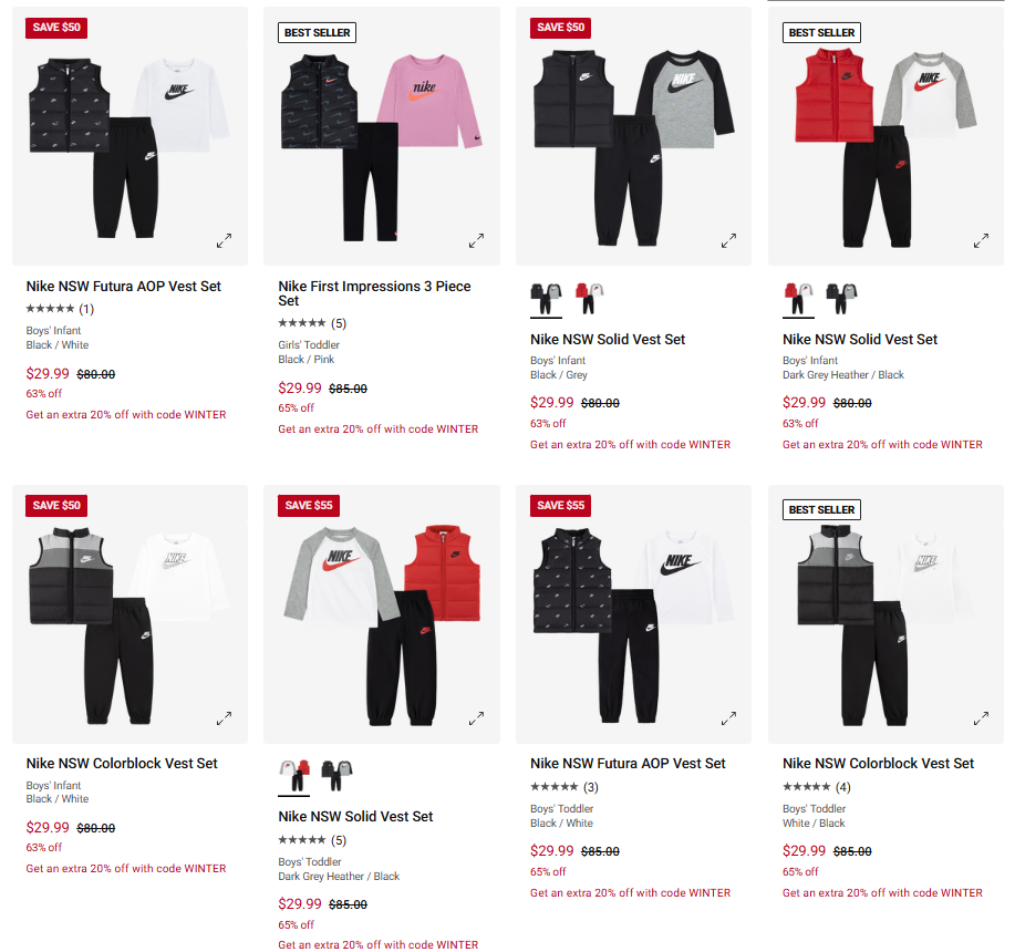 Nike 3pc Set Deal: Save 71% at Kids Foot Locker