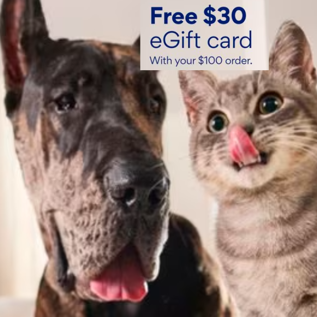 Free $30 Chewy eGift Card Deal with $100 Purchase