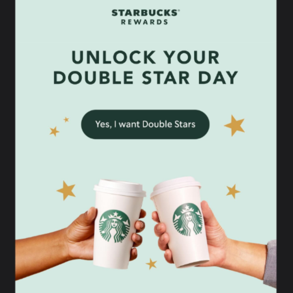 Starbucks Double Star Day: Earn Double Stars Today Only