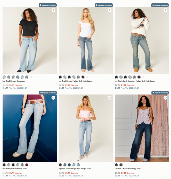 Women’s Jeans Clearance Sale + Buy One, Get One Deal at Hollister from $14.99