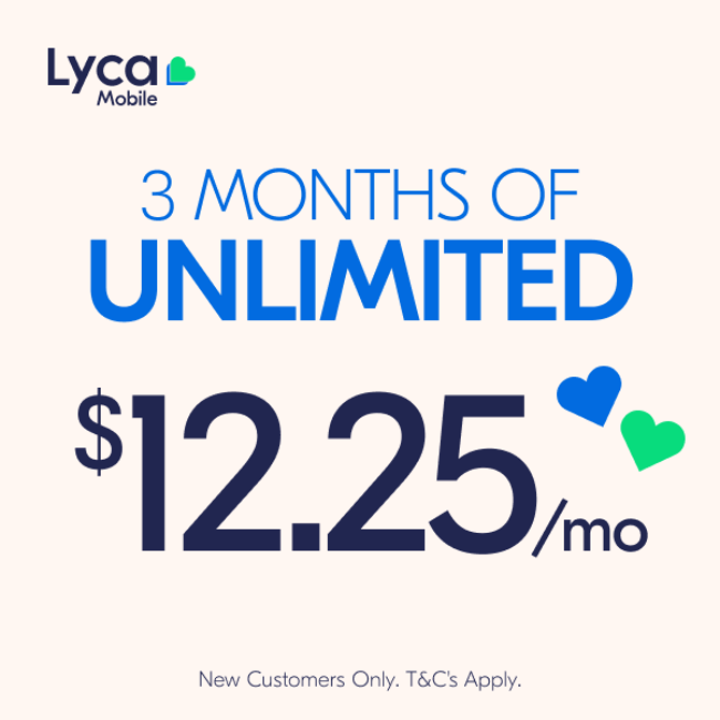 Lyca Mobile Deal: Get Free SIM & Shipping + Unlimited Talk, Text & Data for $12…
