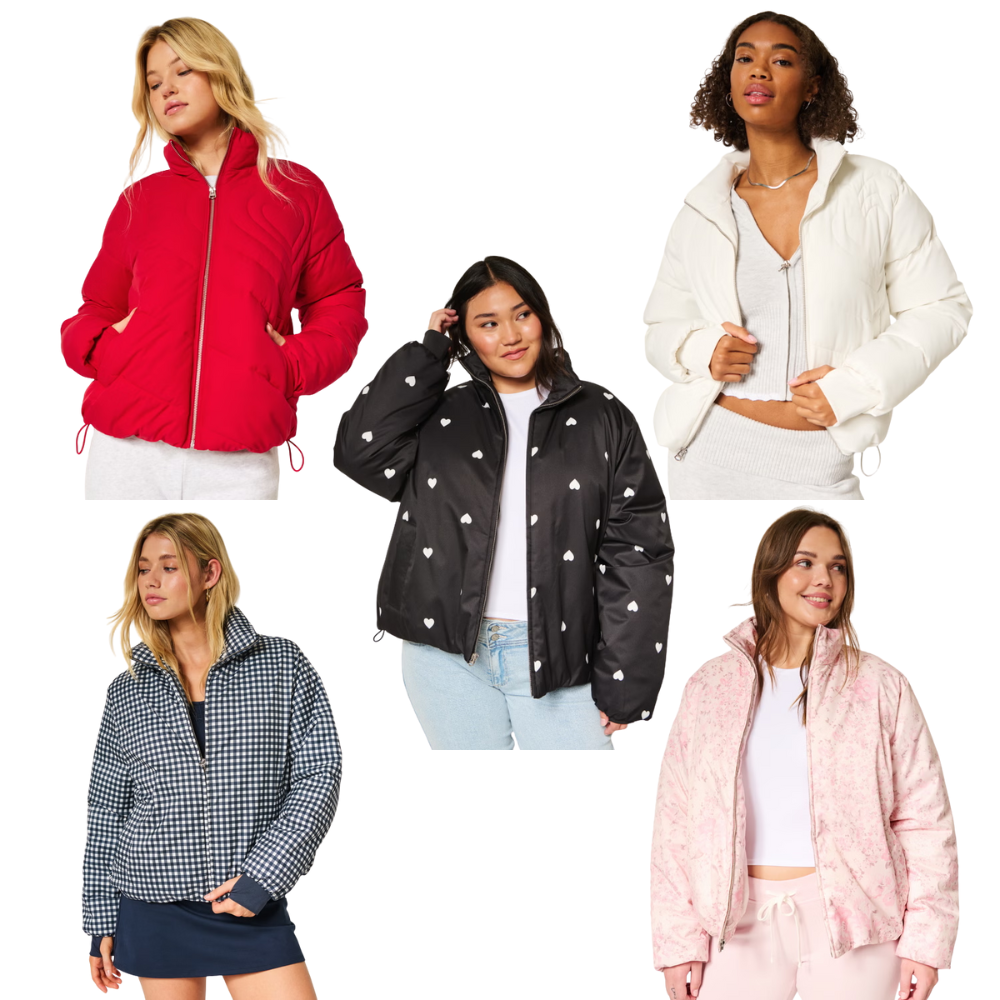 Hollister Zip-Up Pattern Puffer Jacket Sale: Save 51% at $39